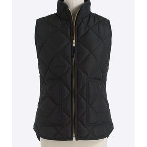 J. Crew Mercantile Black Quilted Puffer Vest